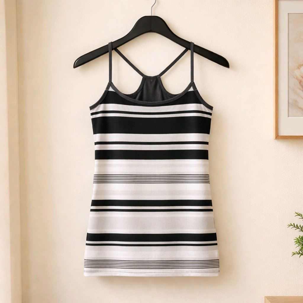 Lululemon Power Y Tank Racerback Luon Lycra Shelf Bra Spaghetti Straps Striped