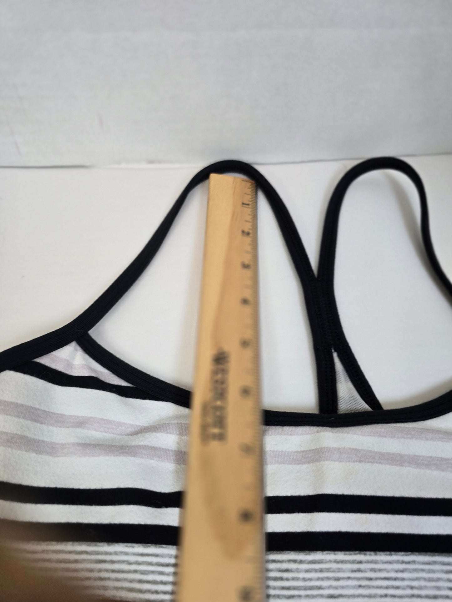 Lululemon Power Y Tank Racerback Luon Lycra Shelf Bra Spaghetti Straps Striped